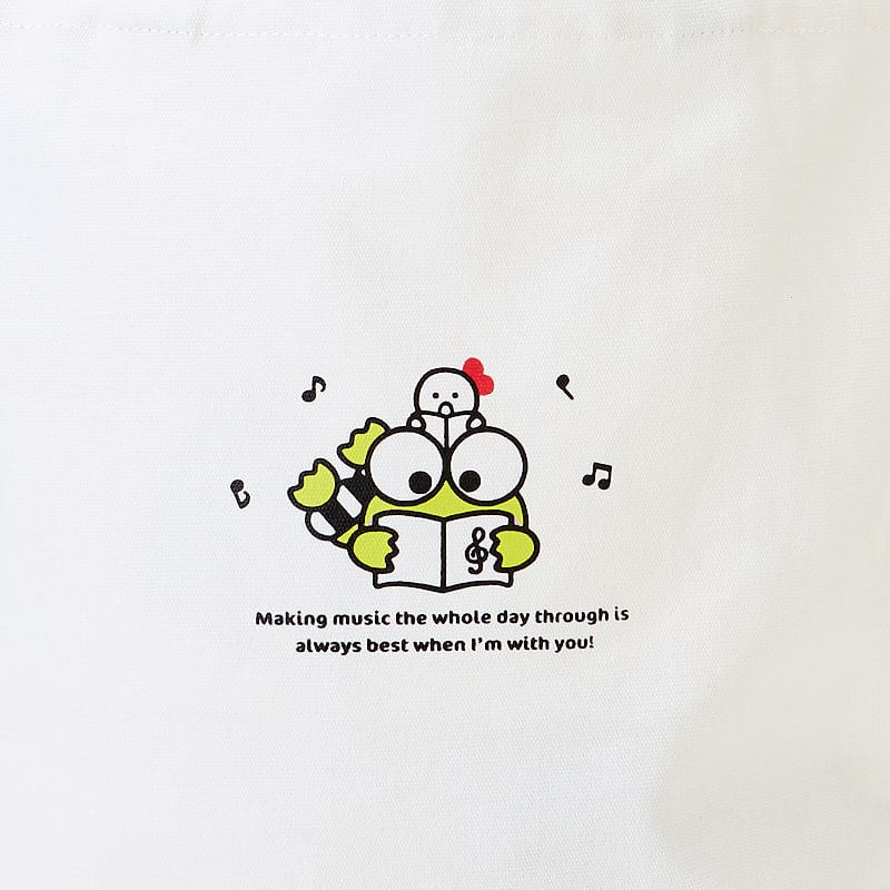 Keroppi tote bag carried by a person during a casual day out