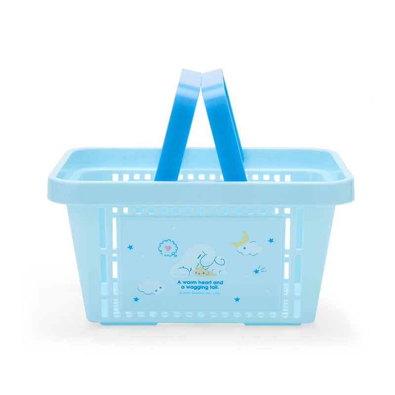 Stacked mini storage baskets with adorable artwork for cute organization