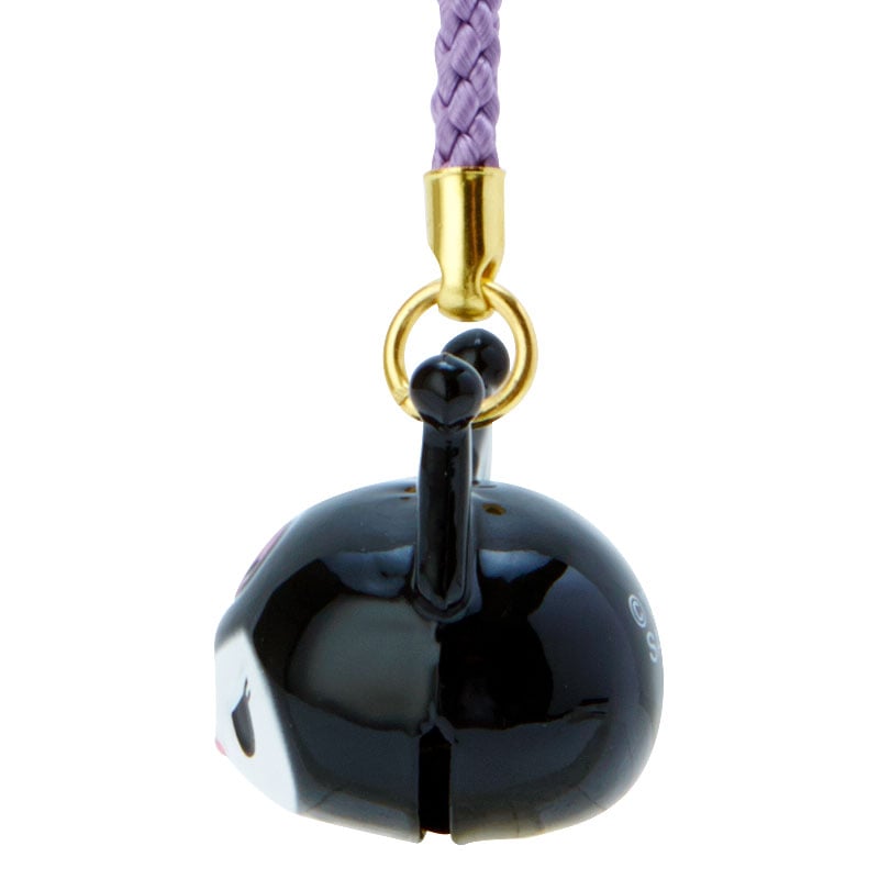 Decorative Sanrio bell charm attached to a purse for everyday style
