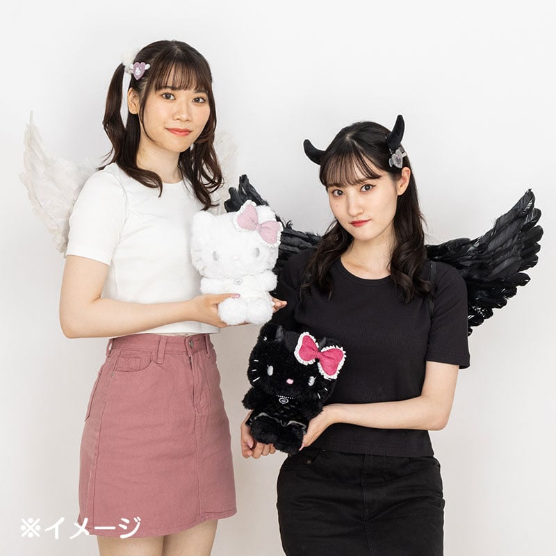 Side view of the 9-inch Hello Kitty plush showing wings and shimmering bow