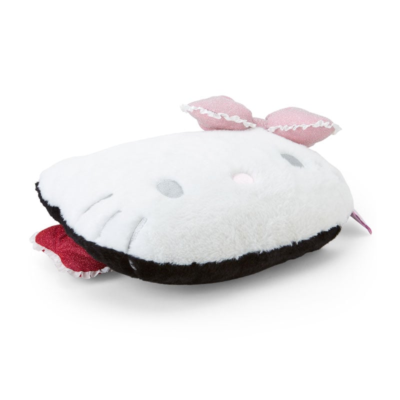 Reversible Hello Kitty pillow shown flipped to nice side
