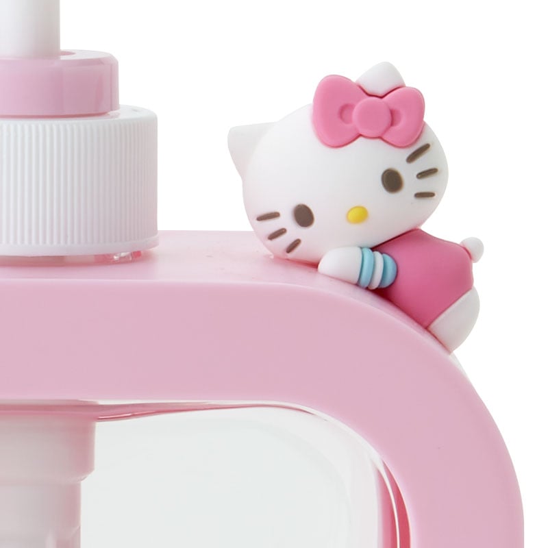 Close-up of the cute Sanrio character on the soap dispenser in a kitchen sink