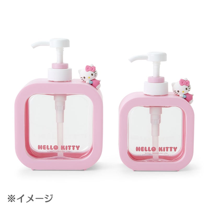 Refilling the transparent soap dispenser with hand soap