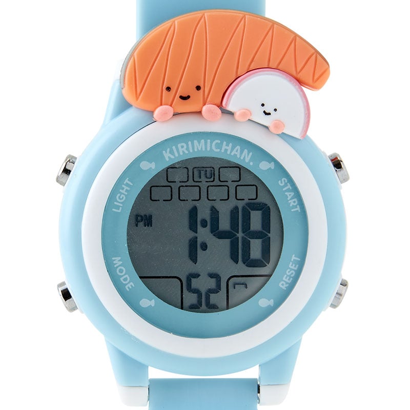 Gudetama sports watch displayed outdoors at a vibrant festival.