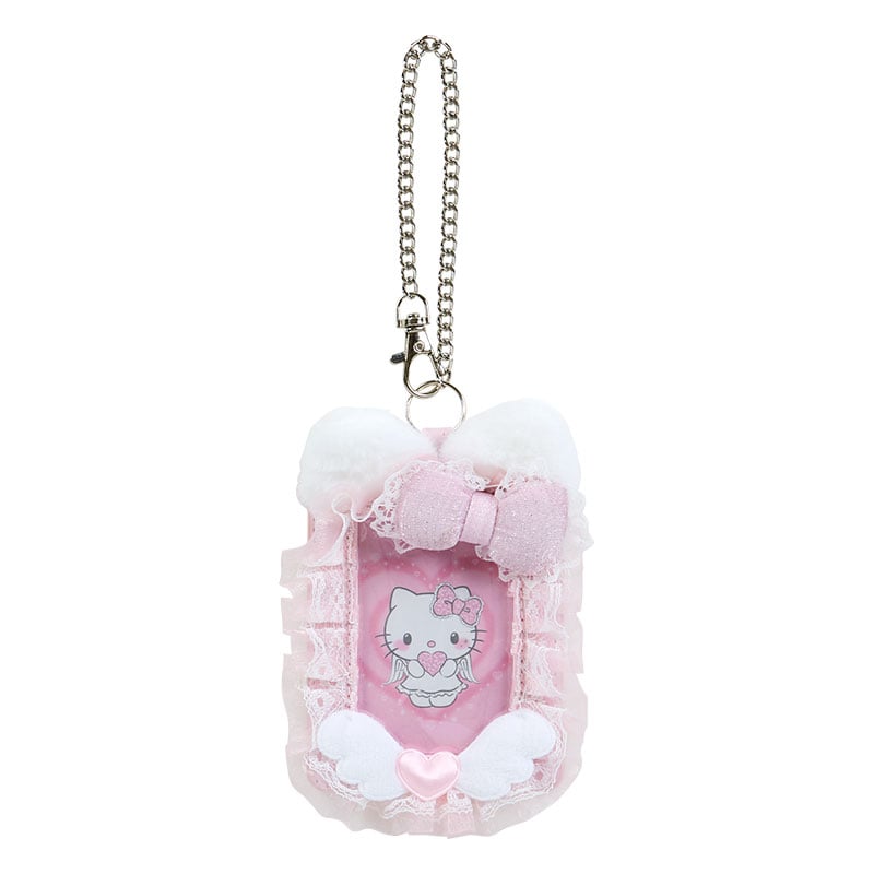 Hello Kitty badge holder with naughty and nice design, front view