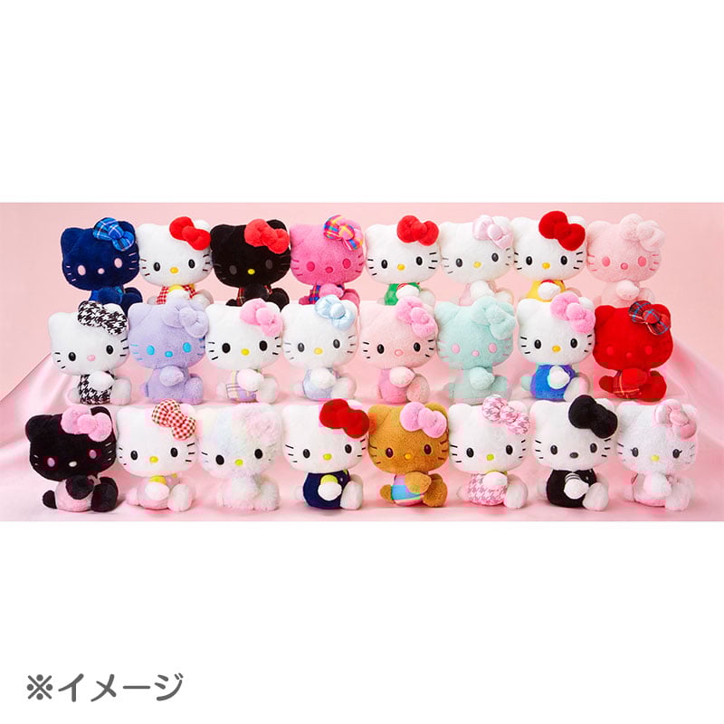 Hello Kitty 50th Anniversary black monochrome plush mascot front view