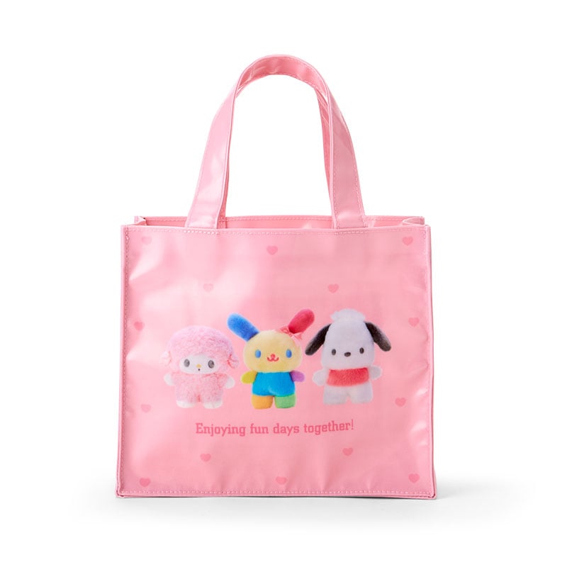 Model carrying the Hello Kitty bag in a stylish urban setting