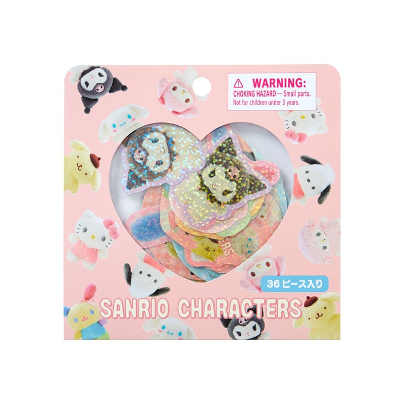 Hello Kitty stickers displayed in a creative layout for crafting.