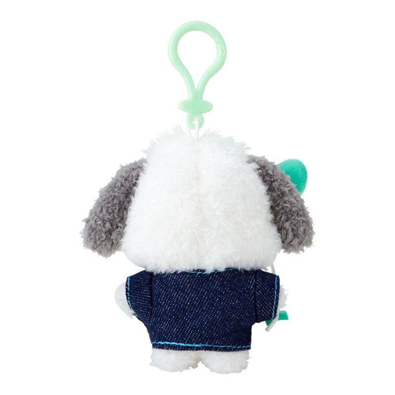Pochacco keychain displayed beside a car key fob