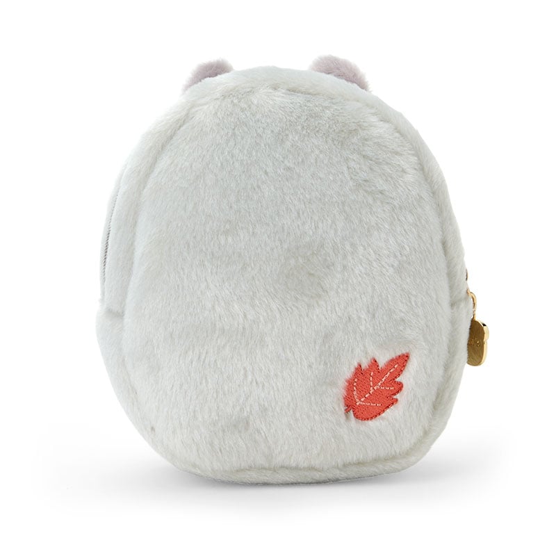 Hello Kitty mini zipper pouch with fauna design, gold zipper, and gingham bow.