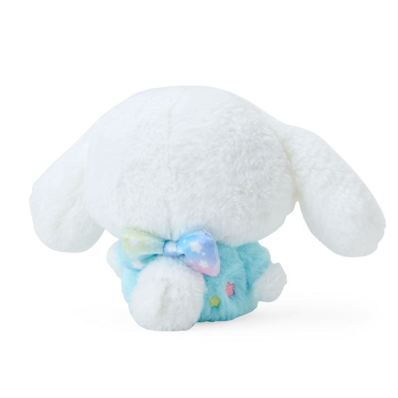 Close-up of Cinnamoroll plush showing embroidered details