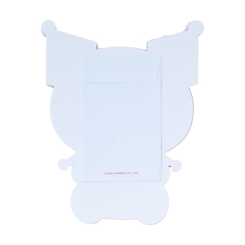 Front view of Kuromi fuzzy gift envelope showcasing its soft texture.