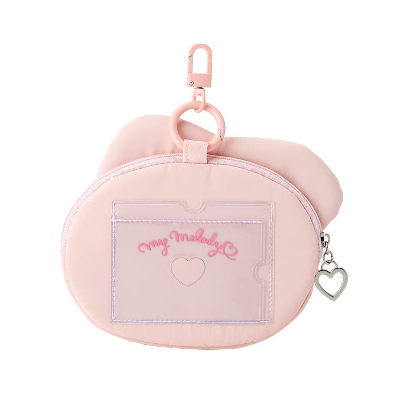 My Melody Mini ID Pouch with quilted details in a cozy winter setting.