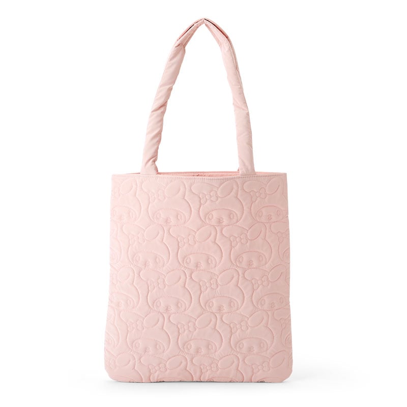 Cute My Melody tote bag being used as a daily carry-all, with internal and external pockets visible