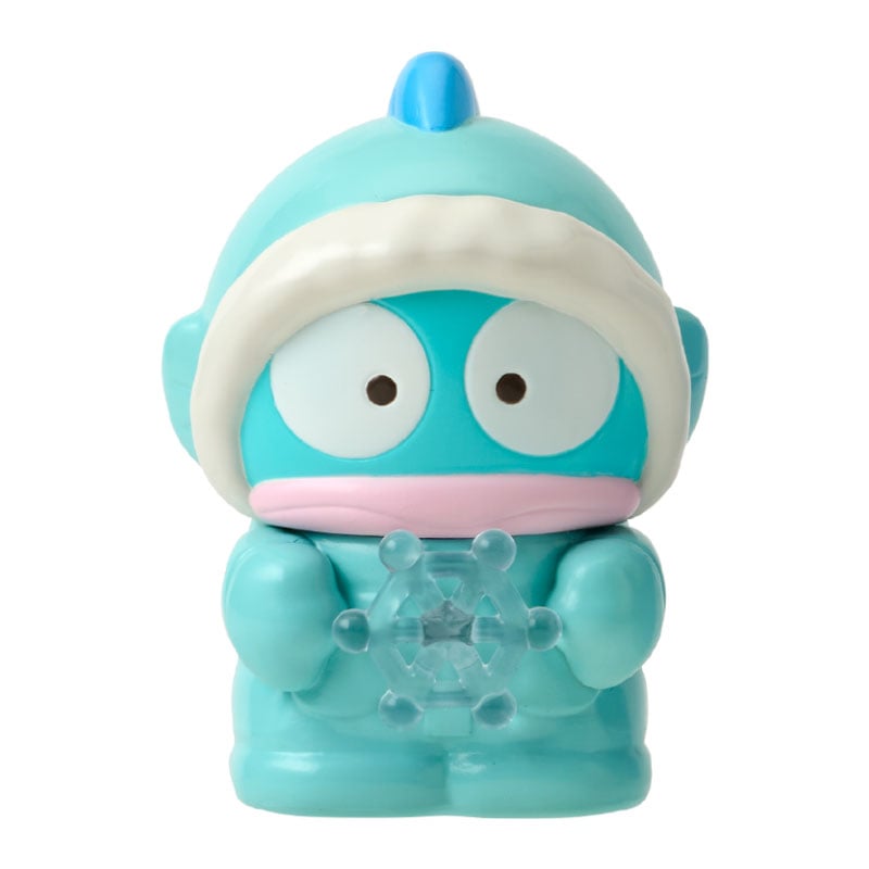 Collection of Sanrio mini figurines with snow-themed outfits, display shot