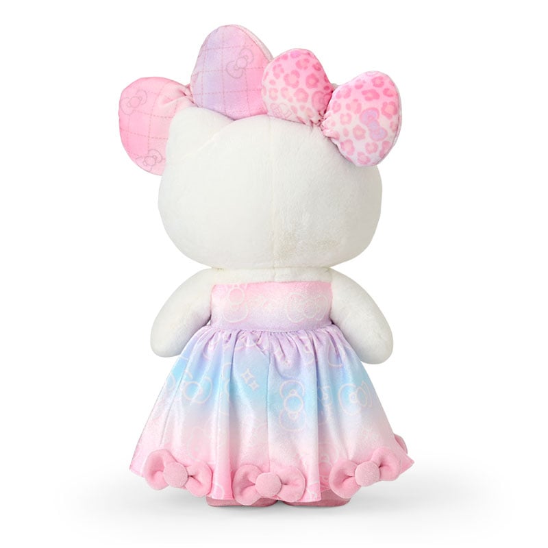 Hello Kitty 50th Anniversary plush toy, back view with serial number embroidered on sole
