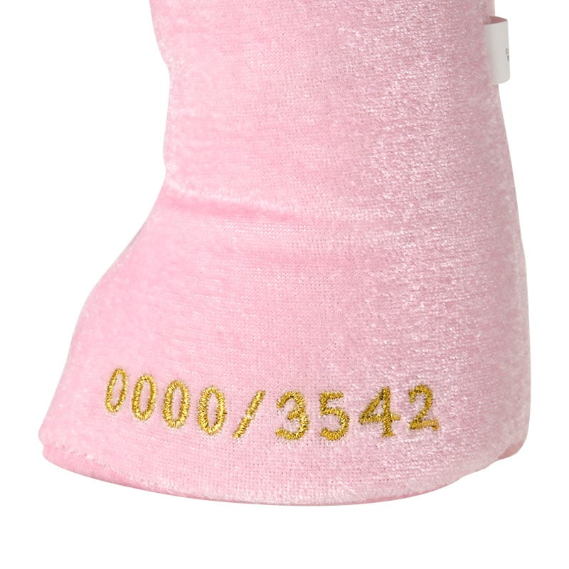 Hello Kitty 50th Anniversary limited edition plush with gradient bow crown, front view