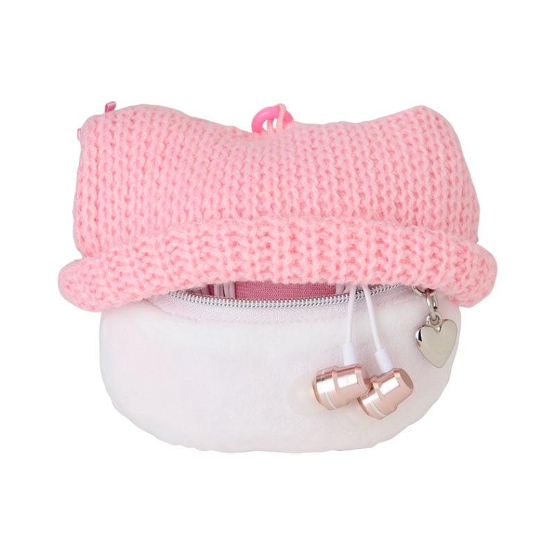 Sanrio character clip pouch featuring Hello Kitty, ideal for storing small items like pens or pencils.