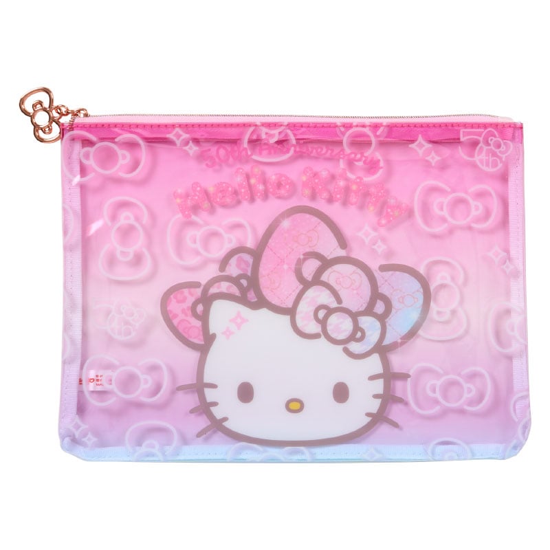 Close-up of the large pouch with Hello Kitty’s 50th Anniversary design