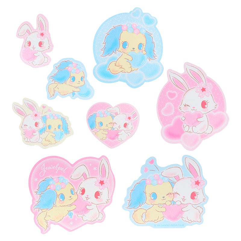 Close-up of Sanrio nail stickers featuring Ruby