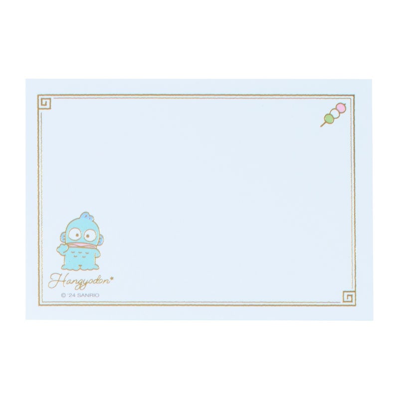 Mini memo pad featuring Sanrio characters with gold accents, perfect for school supplies.