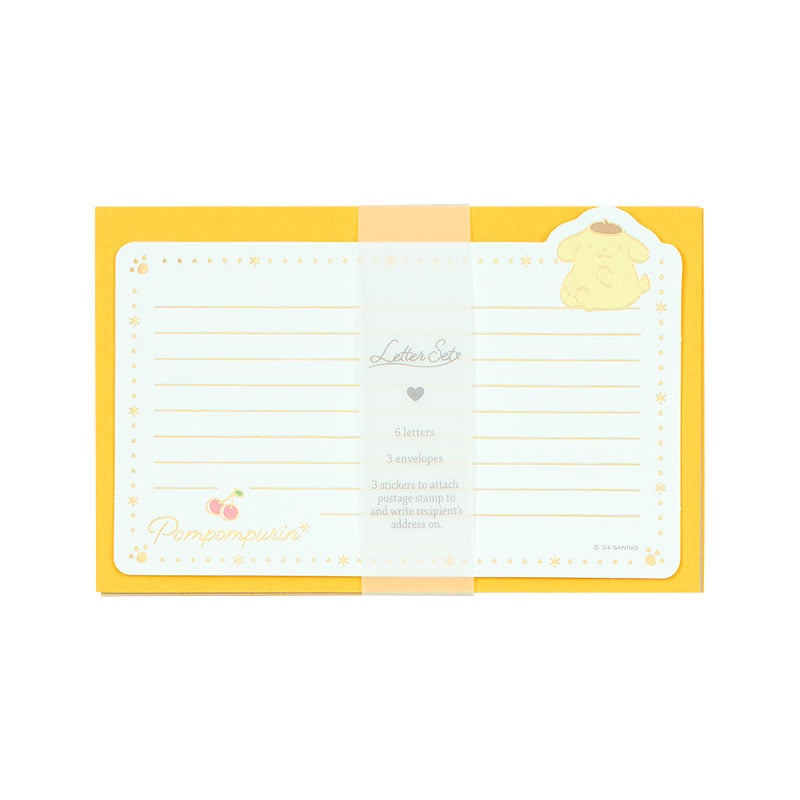 Pompompurin letter writing set with gold-stamped sheets and envelopes