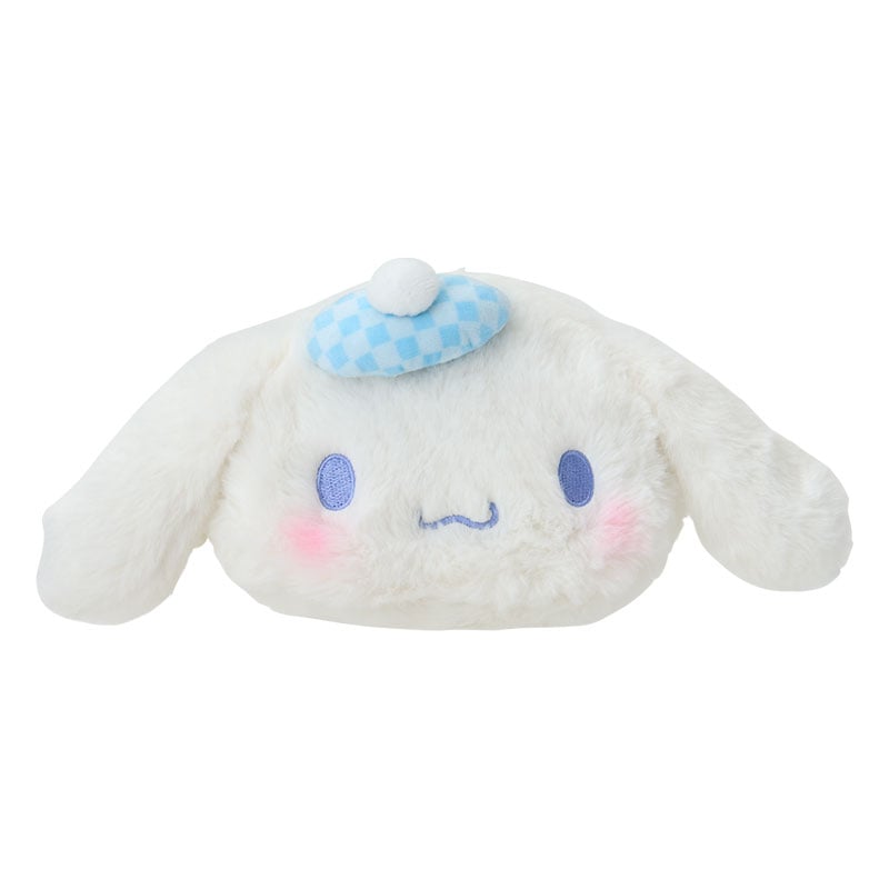 Close-up of Cinnamoroll mini face pouch showing embroidered details