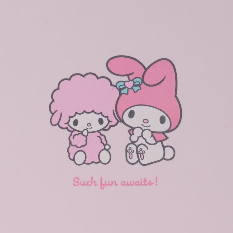 My Melody mini suitcase with a retro design showcasing Sanrio accessories.