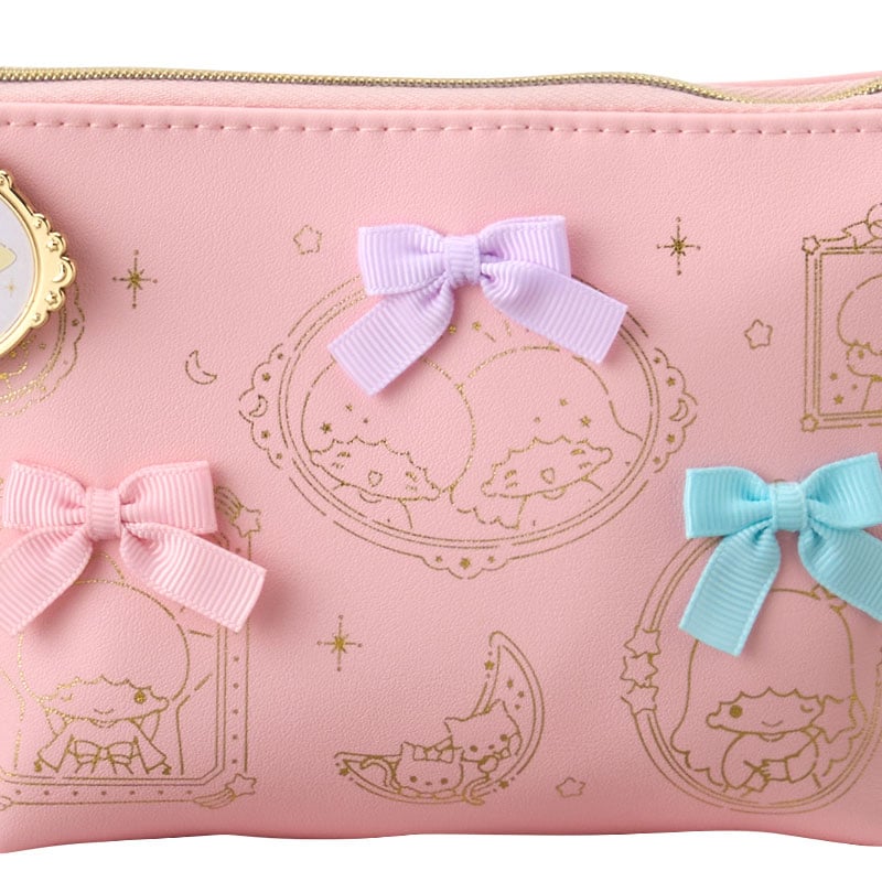Kiki & Lala mini zipper pouch with pastel frame design, front view