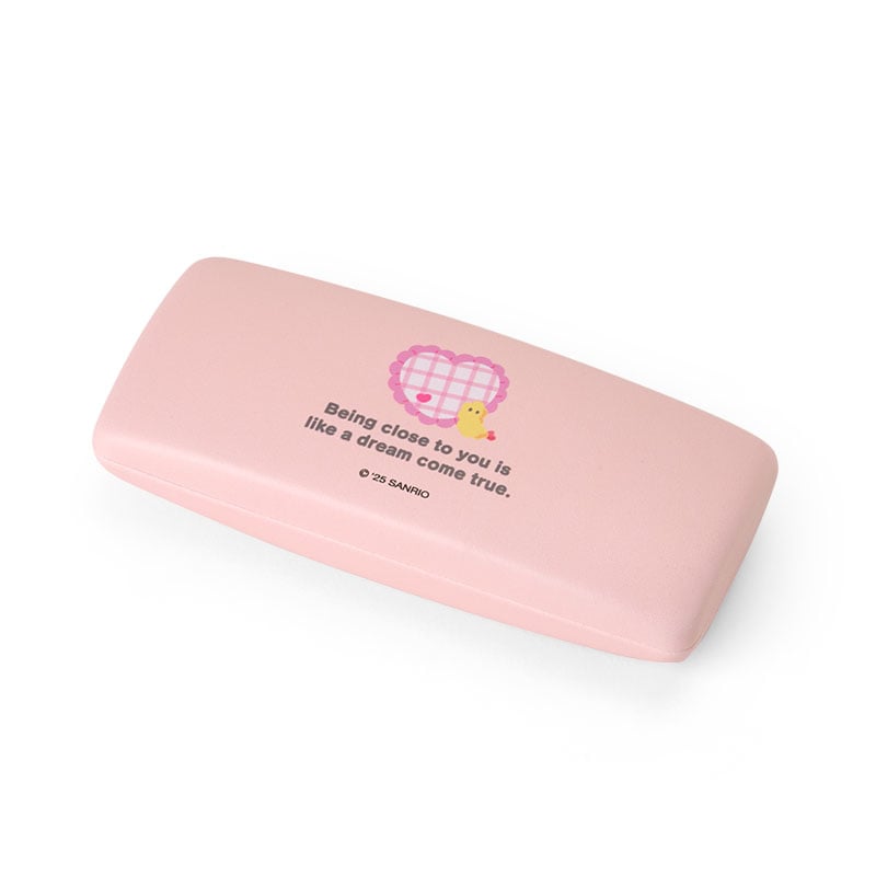 Eyeglasses case set shown beside cleaning cloth, ideal for travel storage.