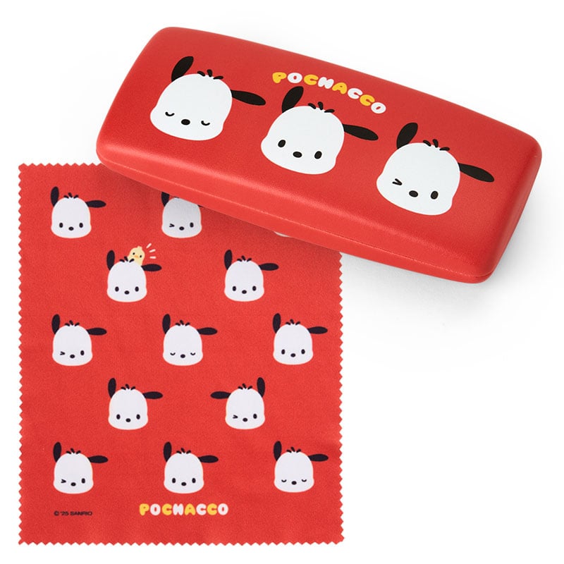 Pochacco hard shell eyeglasses case closed with Sanrio artwork