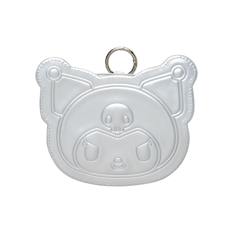 Top-down view of the kuromi pouch showing the zipper and inner lining