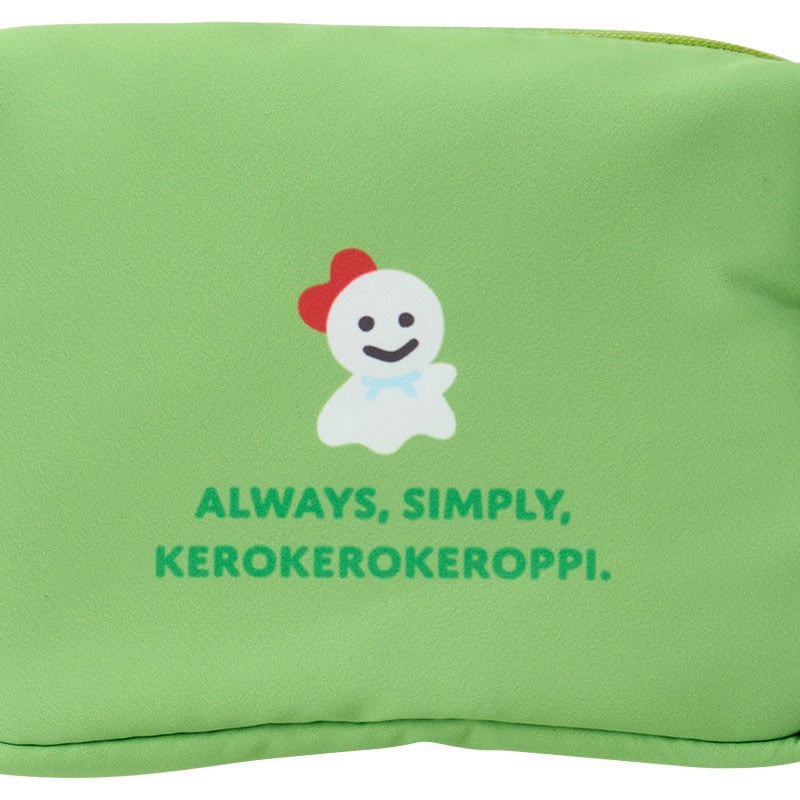 Open zipper pouch showing internal pocket and lining, ideal for storing makeup or small accessories