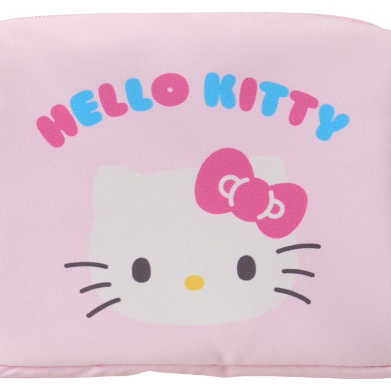 Interior pocket and lining of Sanrio character pouch in pastel colors