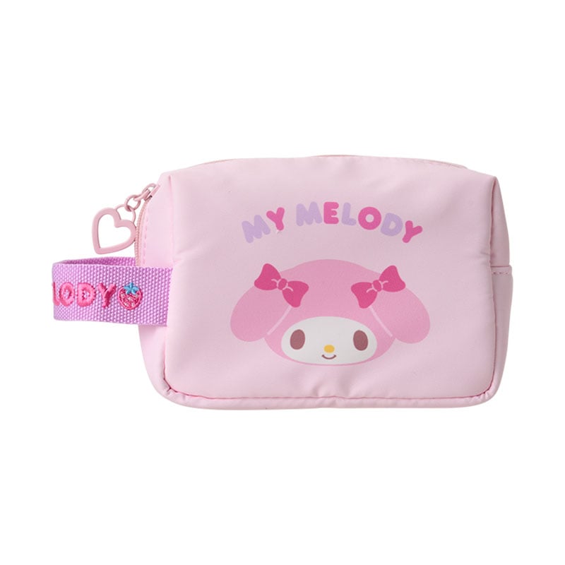 Front view of the My Melody mini zipper pouch with Sanrio character design