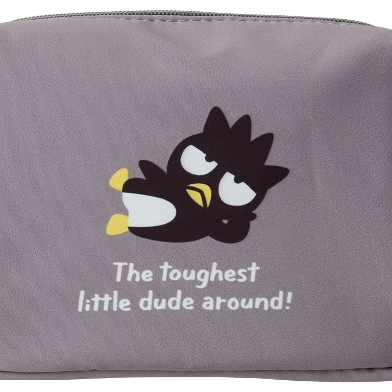 Badtz-Maru pouch displayed with everyday essentials organized.