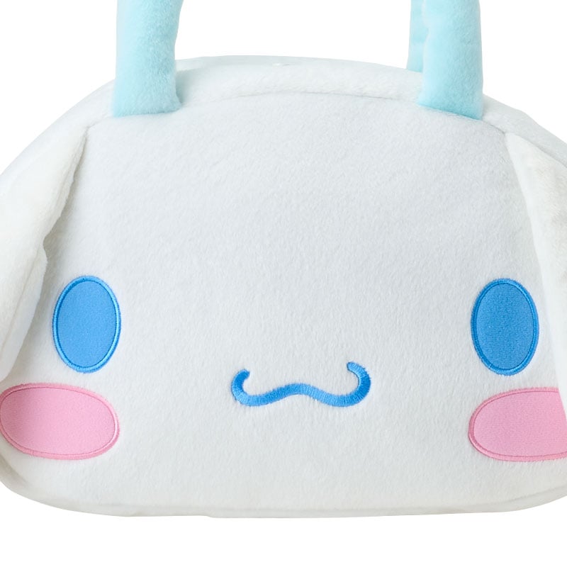 Cinnamoroll cute tote bag with plush face design and embroidered details
