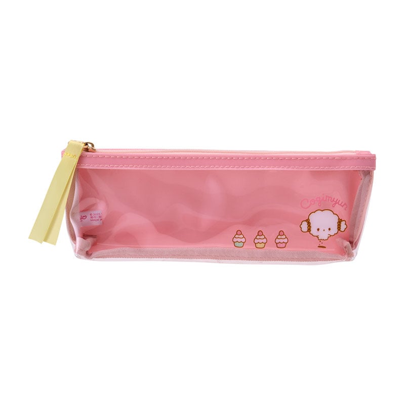 Sanrio character slim pencil pouch with transparent panel