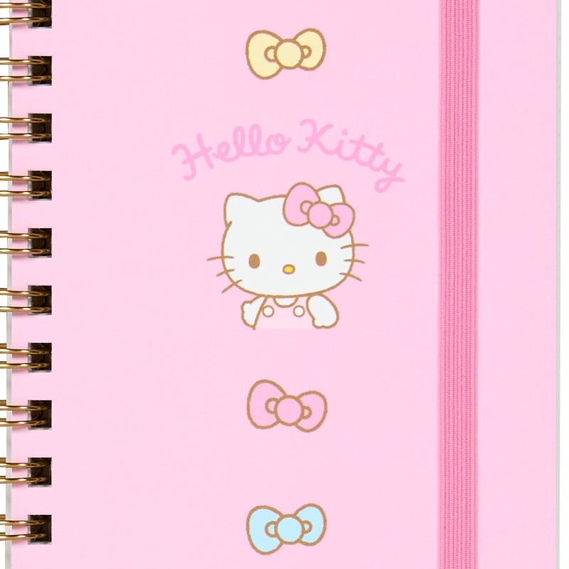 Compact size of Hello Kitty spiral notebook, perfect for carrying in a bag.