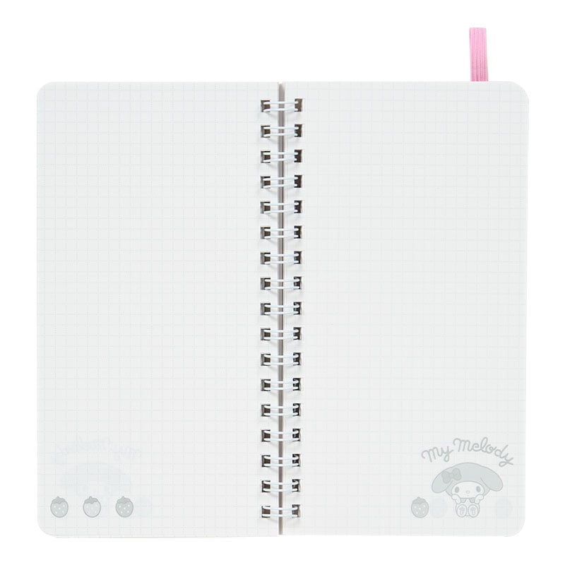 Close-up of 4mm ruled lines inside the top spiral notebook for precise writing