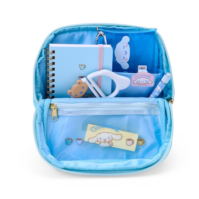 Front view of the cute stationery pouch with Sanrio character design on zipper pocket