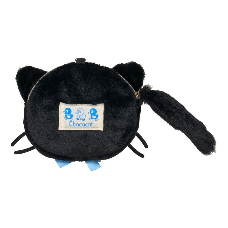 Close-up of Chococat Mini Plush Face Bag zipper pull