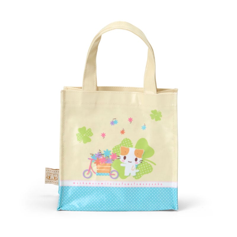 Sanrio mini tote bag with cute cat characters, water-resistant design