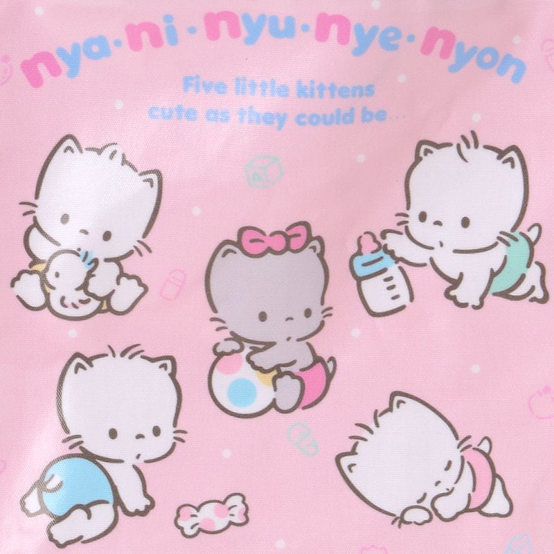 Front view of the Sanrio Cat tote bag with all-over cat character design