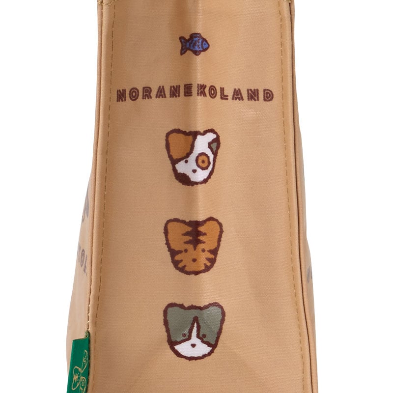 Cute Sanrio cat tote bag with plush charm, angled view