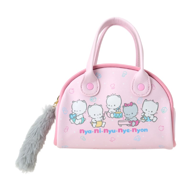 Front view of the Nya Ni Nyu Ne Nyon mini handbag with Sanrio cat characters