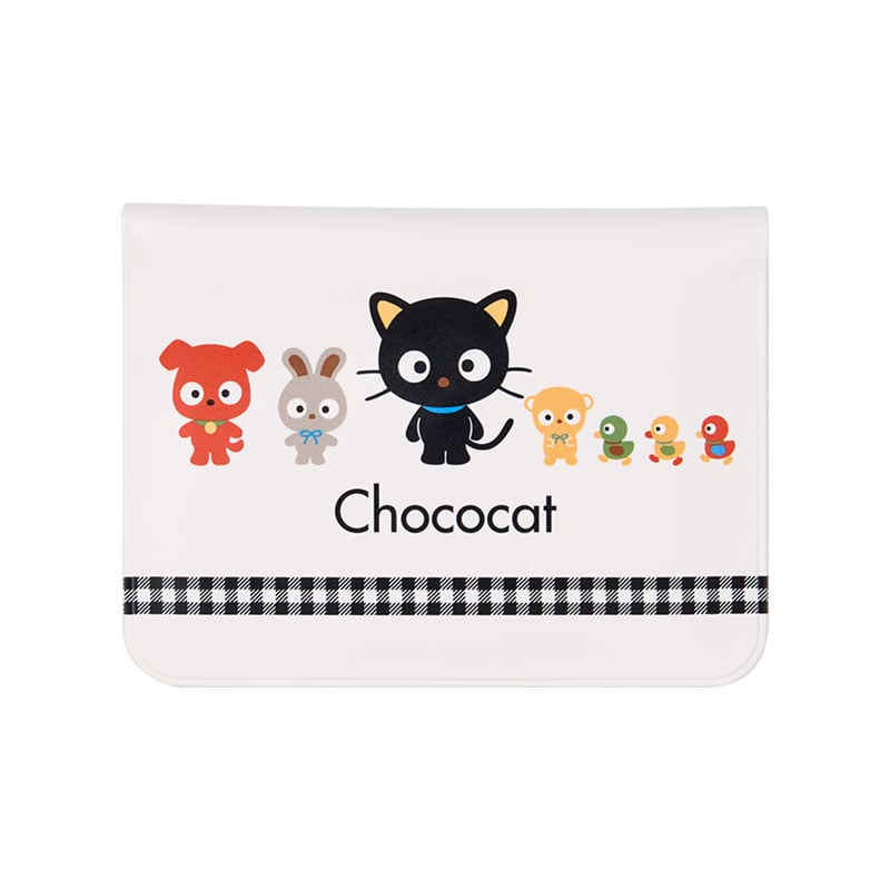 Close-up of mini sticker pack showing Chococat and Sanrio designs