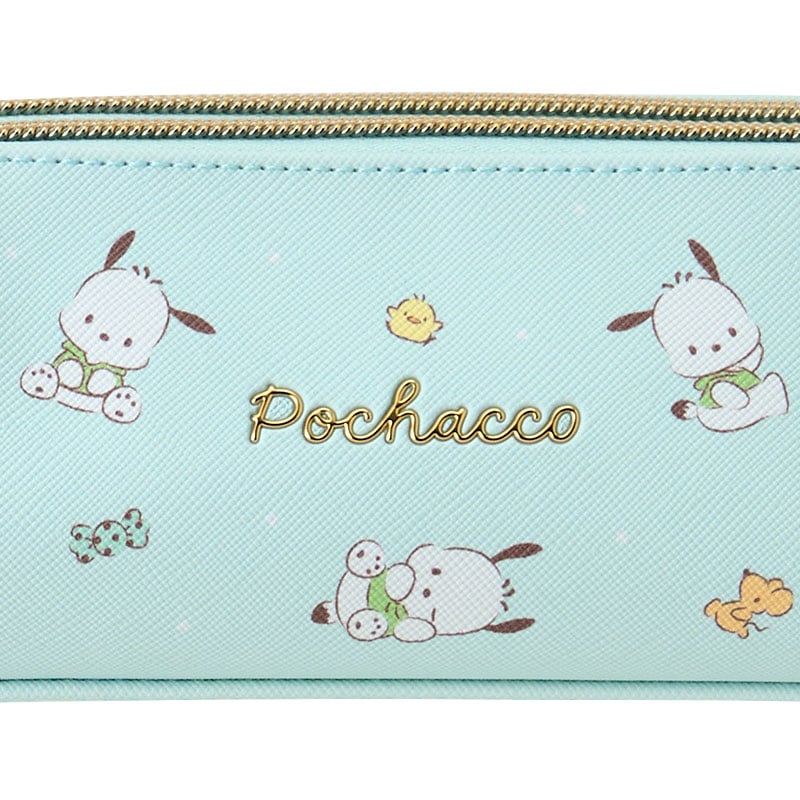 Back view of the Pochacco pencil pouch featuring a sweet message.