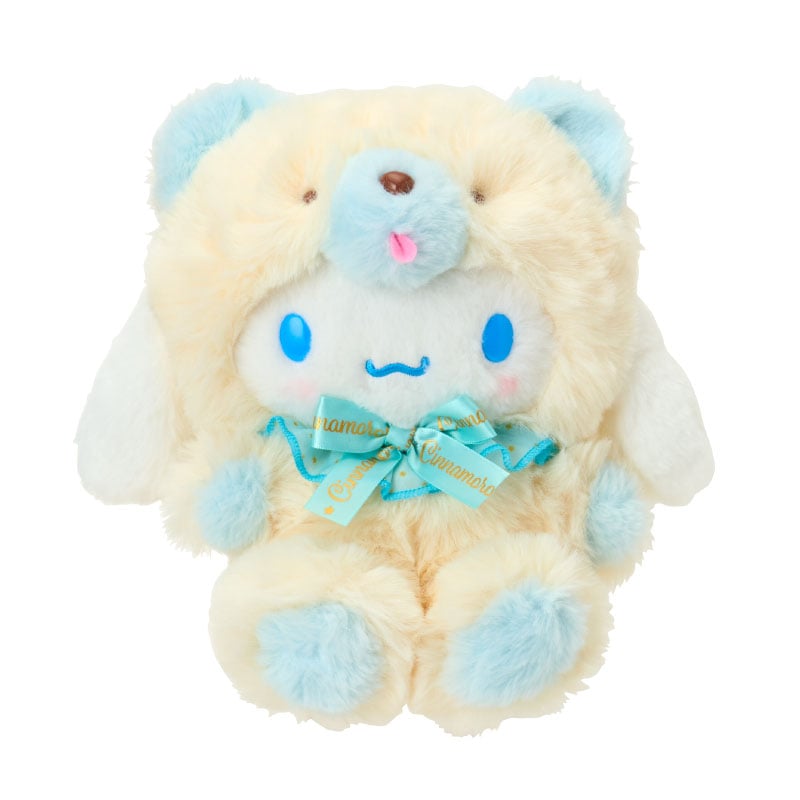 Front view of large Cinnamoroll plush with teddy bear ears.