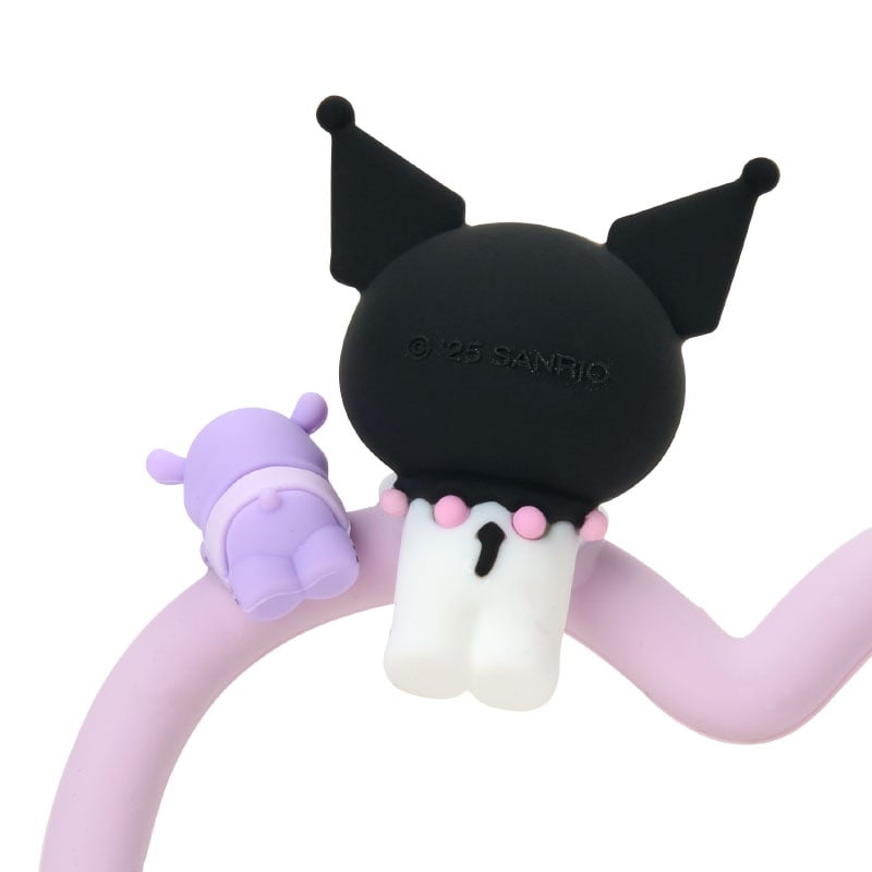 Kuromi wrist key ring in use, showing phone security
